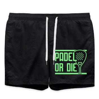 Padel or die cadeau t-shirt padel - Short de bain - noir - Devant - AI Model Male 185 light (185cm)