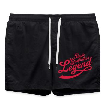 Uncle Godfather Legend Quote - Swim Trunks - black - Front - AI Model Male 185 light (185cm)