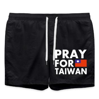 Pray for taiwan - Short de bain - noir - Devant - AI Model Male 185 light (185cm)
