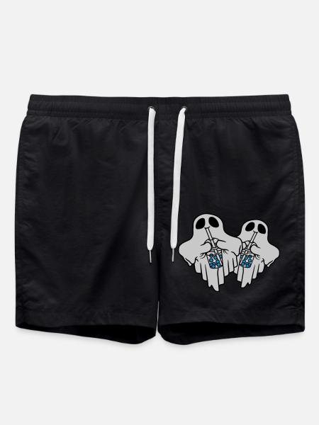 2 Bubble Tea Ghosts - Swim Trunks - black