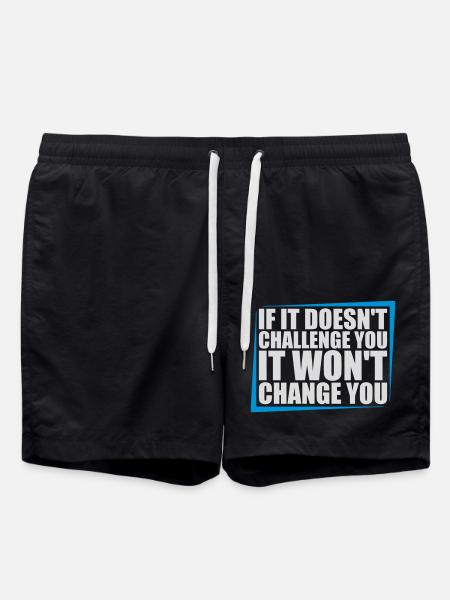 Workout Fitness Motivation Quote - Swim Trunks - black