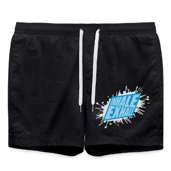 Inspirez expirez Yoga citation - Short de bain - noir - Devant - AI Model Male 185 light (185cm)