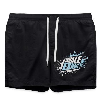Inspirez expirez Yoga citation - Short de bain - noir - Devant - AI Model Male 185 light (185cm)