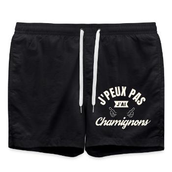 J Peux pas j ai Champignons - Short de bain - noir - Devant - AI Model Male 185 light (185cm)