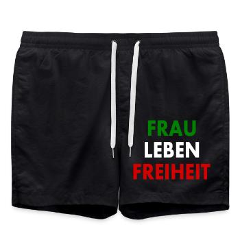 Frau leben freiheit - Badeshorts - Schwarz - Vorne - AI Model Male 185 light (185cm)
