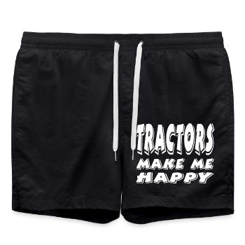 Tracteur - Short de bain - noir - Devant - AI Model Male 185 light (185cm)