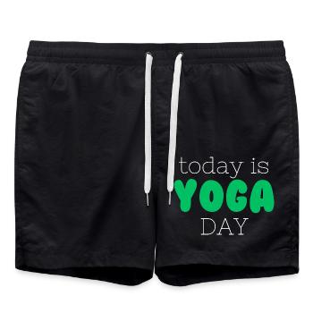 International Yoga Day - Swim Trunks - black - Front - AI Model Male 185 light (185cm)