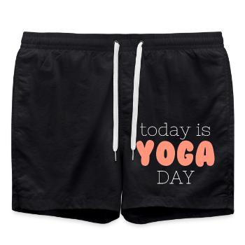 International Yoga Day - Swim Trunks - black - Front - AI Model Male 185 light (185cm)