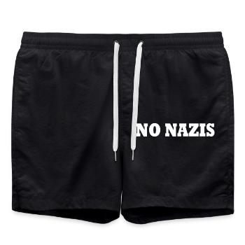 No nazis - Badeshorts - Schwarz - Vorne - AI Model Male 185 light (185cm)