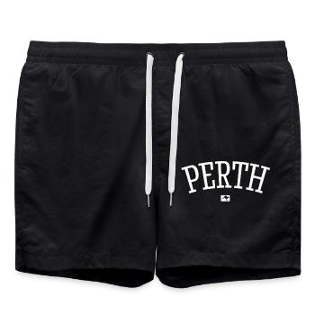 Perth Australia Down Under Kangaroo Koala Outback - Badeshorts - Schwarz - Vorne - AI Model Male 185 light (185cm)