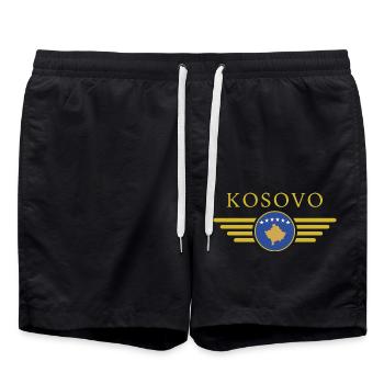 Ich liebe Kosovo, Eleganz Stil Design T-Shirt - Badeshorts - Schwarz - Vorne - AI Model Male 185 light (185cm)