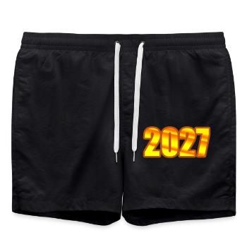 Year 2027 - Swim Trunks - black - Front - AI Model Male 185 light (185cm)