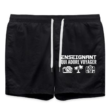 Reisende & Lehrer: Leidenschaft & Entdeckung - Badeshorts - Schwarz - Vorne - AI Model Male 185 light (185cm)