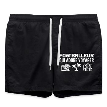 Voyageurs & Footballeurs : Passion & Découverte - Short de bain - noir - Devant - AI Model Male 185 light (185cm)