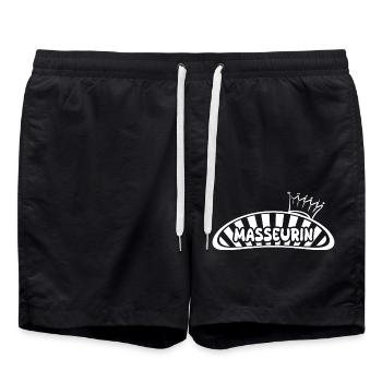 Beruf Masseurin - Badeshorts - Schwarz - Vorne - AI Model Male 185 light (185cm)