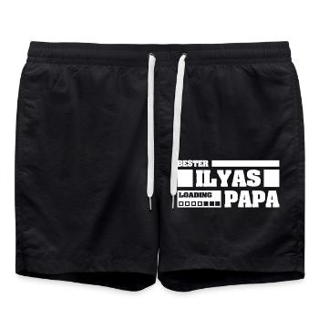 Prénom Ilyas - Short de bain - noir - Devant - AI Model Male 185 light (185cm)