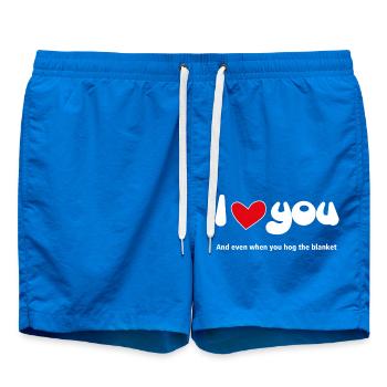 Je t’aime - Citations drôles Couples NOUVEAU 05 - Short de bain - cobalt blue - Devant