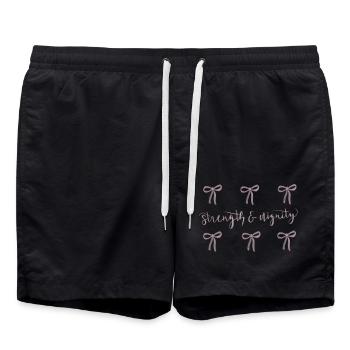 Strength & Dignity Bow design - Proverbs 31:25 - Badeshorts - Schwarz - Vorne - AI Model Male 185 light (185cm)