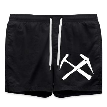 Dachdecker Power: Style für Profis - Badeshorts - Schwarz - Vorne - AI Model Male 185 light (185cm)
