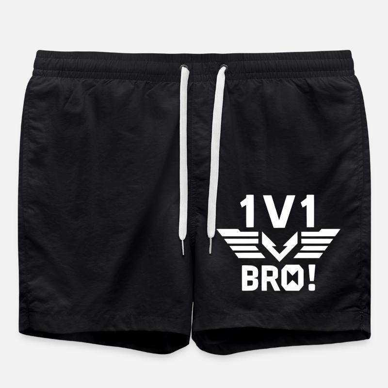 1v1 Bruder - Badeshorts - Schwarz