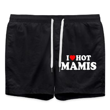 I love hot mamis - Short de bain - noir - Devant - AI Model Male 185 light (185cm)