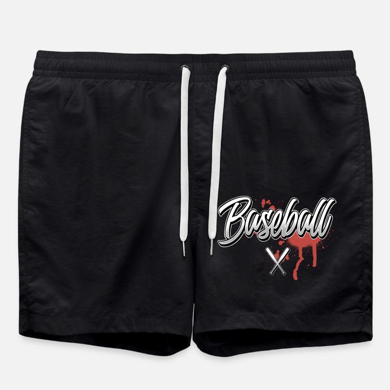 Baseball - Badeshorts - Schwarz