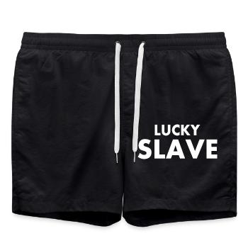 Lucky slave - Badeshorts - Schwarz - Vorne - AI Model Male 185 light (185cm)