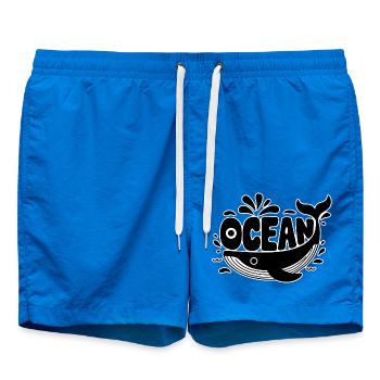 Whale and Ocean - Nature - Swim Trunks - cobalt blue - Front