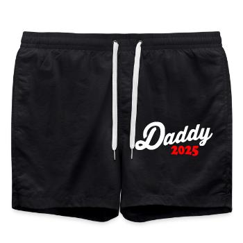 Daddy 2025 - dad 2025 - Badeshorts - Schwarz - Vorne - AI Model Male 185 light (185cm)