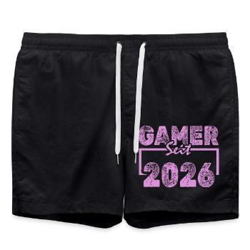 Spielen 2026 - Badeshorts - Schwarz - Vorne - AI Model Male 185 light (185cm)