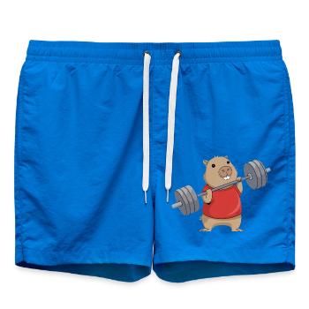 Mignon Capybara Haltérophilie Dessin Animé - Short de bain - cobalt blue - Devant