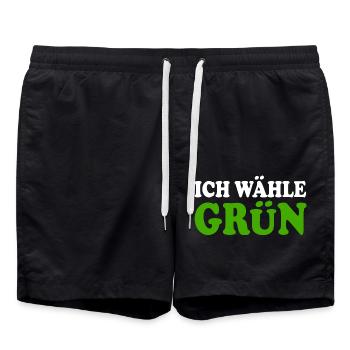 ich wähle grün - Badeshorts - Schwarz - Vorne - AI Model Male 185 light (185cm)