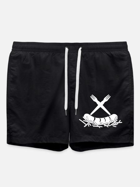 French Fries Currywurst French Fries Forks Logo - Swim Trunks - black