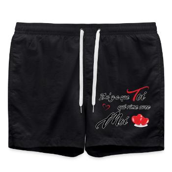 Healthy Valentine's Day - Swim Trunks - black - Front - AI Model Male 185 light (185cm)