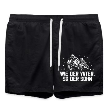 Vater Motocross Sohn Geschenk - Badeshorts - Schwarz - Vorne - AI Model Male 185 light (185cm)