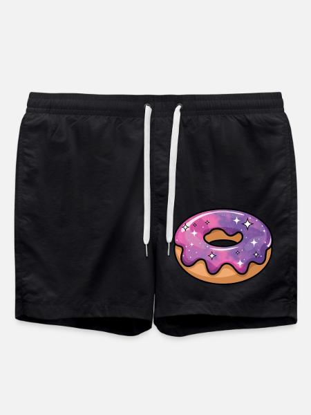 Kosmische Galaxie Donut - Badeshorts - Schwarz