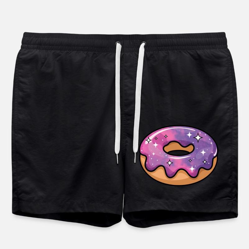 Cosmic Galaxy Donut - Swim Trunks - black