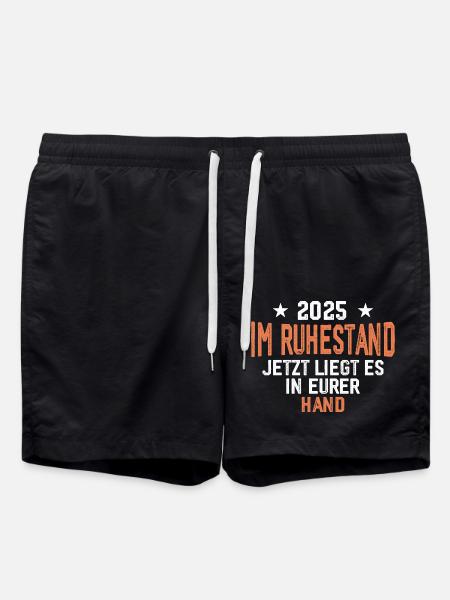 2025 im Ruhestand lustiges Rentner Geschenk - Badeshorts - Schwarz