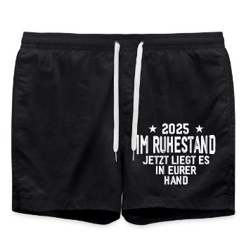 2025 retraité drôle retraité cadeau - Short de bain - noir - Devant - AI Model Male 185 light (185cm)