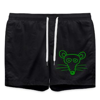 Mouse Mouse Cute Little Rat Rodent Friendly - Swim Trunks - black - Front - AI Model Male 185 light (185cm)