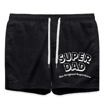 Super Dad The Original Superhero - Swim Trunks - black - Front - AI Model Male 185 light (185cm)