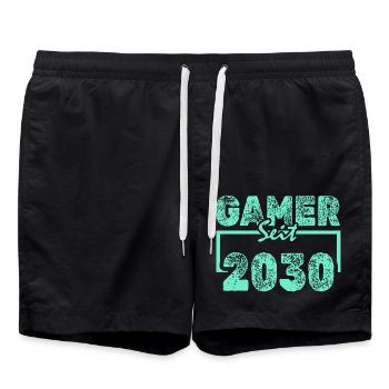 Zocken 2030 - Badeshorts - Schwarz - Vorne - AI Model Male 185 light (185cm)