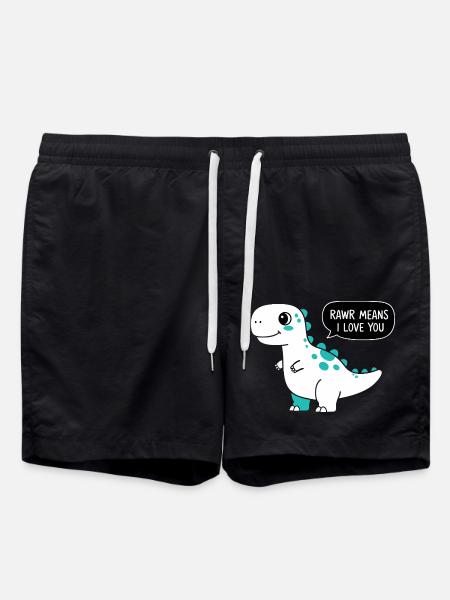 Rawr bedeutet, dass ich dich liebe - Badeshorts - Schwarz