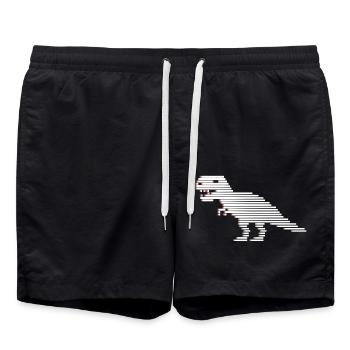 Dinosaurier Dinosaurier Dinosaurier T-Rex - Badeshorts - Schwarz - Vorne - AI Model Male 185 light (185cm)