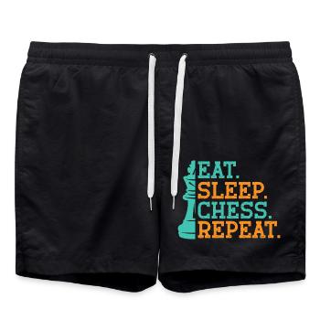 Chess King Gift Chess Sport Chess Master - Swim Trunks - black - Front - AI Model Male 185 light (185cm)
