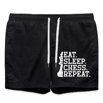Chess Player Piece Vintage Sport Chess Master - Swim Trunks - black - Front - AI Model Male 185 light (185cm)