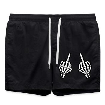 Mittelfinger Hand Skelett - Badeshorts - Schwarz - Vorne - AI Model Male 185 light (185cm)