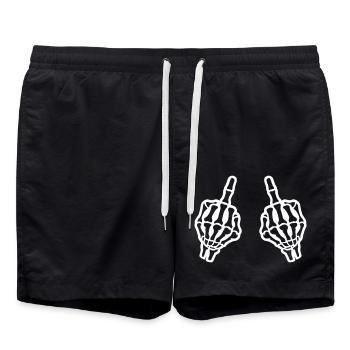 Squelette de la main du majeur - Short de bain - noir - Devant - AI Model Male 185 light (185cm)