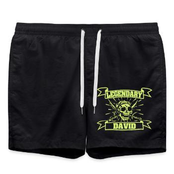 Cadeau pour David - Short de bain - noir - Devant - AI Model Male 185 light (185cm)