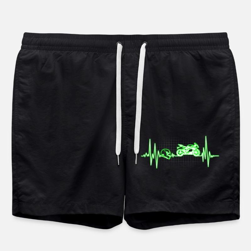 Heartbeat Motorcycle - Swim Trunks - black